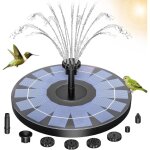 Fontaine solaire extrieur flottante 1. 4w pompe bassin solaire avec 6 buses pour bain d'oiseau, tang, ...