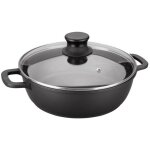 Lacor - faitout bas 24 cm en fonte d'aluminium avec couvercle en verre