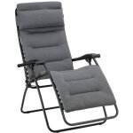 Fauteuil relax transat jardin - chaise longue matelass zro gravit - rsx clip - aircomfort - gris ...