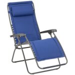 Fauteuil relax transat jardin - chaise longue matelass zro gravit - rsx clip - lightcomfort - bleu ...