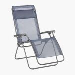 Fauteuil relax transat jardin - chaise longue zro gravit - rclip - batyline iso - bleu ocean - lafuma ...