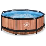 Laïba kids - piscine exit wood ø244x76cm avec pompe filtrante - marron Laïba kids - piscine exit wood ø244x76cm avec pompe filtrante - marron