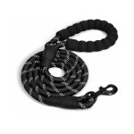 Laisse corde pour chien avec poignée rembourrée douce, fils très réfléchissants, laisse pour chien en ... Laisse corde pour chien avec poignée rembourrée douce, fils très réfléchissants, laisse pour chien en ...