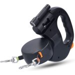 Laisse double pour 2 chiens, laisse chien enrouleur pour chien jusqu'� 25kg / 55 lb, ruban en nylon solide ...