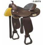 16 = 40 cm, noir: selle western pro - arab avec sige en cuir lisse modle round