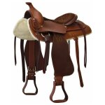 16 , noir: selle western modle prime en cuir avec sangle