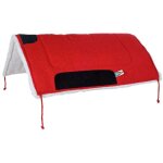 Rouge - selle western simple rembourre avec renforts en cuir