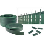 Lames pvc souple occultation en rouleau baldo 400m x 46mm vert - avec clips et profil
