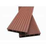 Mccover - lame terrasse bois composite alvolaire dual - coloris - brun rouge, epaisseur - 25mm, largeur ...