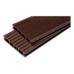 Mccover - lame terrasse bois composite alvolaire dual - coloris - chocolat, epaisseur - 25mm, largeur ...