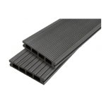 Lame terrasse bois composite alvolaire dual - coloris - gris anthracite, epaisseur - 25mm, largeur - ...