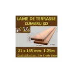 Sud bois - lame de terrasse cumaru kd 1er choix 21x145 lisse 2 faces 1. 25m