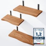 Lamo manufaktur - 3 �tag�res murales en bois 42 / 36 / 30cm etag�re murale en 100% bois massif etag�re ...
