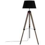 Atmosphera - lampadaire trépied en bois et abat - jour noir h 145 cm Atmosphera - lampadaire trépied en bois et abat - jour noir h 145 cm
