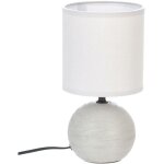 Lampe boule en céramique strié à poser 'timeo' - gris clair - h 25 x d 13 cm - livraison gratuite Lampe boule en céramique strié à poser 'timeo' - gris clair - h 25 x d 13 cm - livraison gratuite