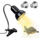 Lampe chauffante tortue, 2 ampoules uva uvb 25w lampe chauffante pour reptiles avec support lampe terrarium ...