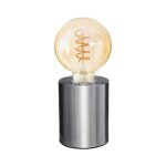 Silumen - lampe de chevet ampoule avec socle en mtal - argent
