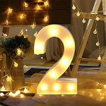 Lampe  chiffres led, chiffres lumineux 0  9, dcoration led pour anniversaires, mariages, vacances, ...