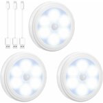 Lampe dtecteur de mouvement  led, lampe de placard rechargeable par usb, 6 led lampe escalier pour ...