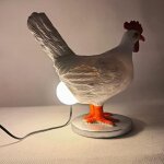 Lampe led poule r�sine r�aliste, lumi�re nocturne pondeuse d�corative pour p�ques, halloween, no�l - ...