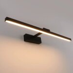 Lampe miroir led salle de bain 50cm, 12w, ip44 �tanche applique murale salle de bain 180� rotatif, lumi�re ...