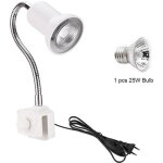 Lampe reptile chauffante avec pince, avec 1 uva + uvb ampoules � spectre complet de e27 culot 25w, pince ...
