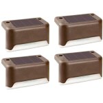 Lampes solaires pour escaliers ext�rieurs, �tanches, �clairage led blanc pour jardin, terrasse, cl�ture ...