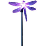 Lampe solaire led � piquet pour jardin, figurines d�coratives libellule multicolores, �clairage paysager ...