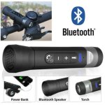 Lampe torche multifonction pour vélo, haut - parleur bluetooth, batterie externe mains libres Lampe torche multifonction pour vélo, haut - parleur bluetooth, batterie externe mains libres