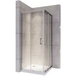 Saniverre - lana cabine de douche porte coulissante h 190 cm verre transparent 100 x 100 cm + receveur ...