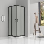 Lanablack cabine de douche h 180 cm porte coulissante opaque 70 x 90 cm