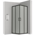 Lanablack cabine de douche h 180 cm porte coulissante opaque 90 x 90 cm + receveur