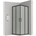 Saniverre - lanablack cabine de douche h 185 cm porte coulissante opaque 70 x 100 cm