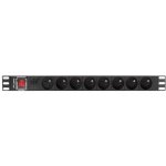 Lanberg - pdu - 08e - 0200 - bk unit� de distribution d'�nergie 8 sortie(s) ca 1u noir