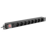 Lanberg - pdu - 08f - 0200 - bk unit de distribution d'nergie 8 sortie(s) ca 1u noir
