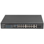 Lanberg - switch rack 19' poe + 16x 100mb / 2x combo gigabit ethernet 250w