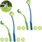 Lanceur de balle pour chiens, lot de 4, lanceur de balles, 10 balles de tennis incluses, pour chien, ... Lanceur de balle pour chiens, lot de 4, lanceur de balles, 10 balles de tennis incluses, pour chien, ...