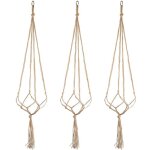Langray - 3 pcs suspension plante, cintres en jute pour pot de fleurs portes plantes macrams avec porte ...