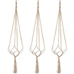 Langray - 3 pcs suspension plante, cintres en jute pour pot de fleurs portes plantes macram�s avec porte ...