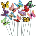 Langray - lot de 50 papillons color�s de 7 cm pour d�coration de jardin sur b�tonnets de papillons pour ...