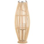 Lanterne dcorative bougeoir design 84 cm de hauteur en bambou naturel accessoire parfait pour salon ...