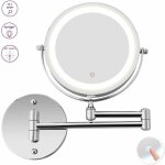 Largeight - miroir de maquillage �clair� par led - miroir de salle de bain mural lumineux grossissant ...