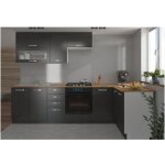 Lassen cuisine complete dangle 240x165 cm avec plan de travail - gris matera