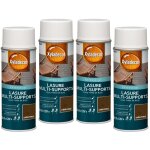Lasure a�rosol multi - supports - lot de 4 - tous types de bois ext�rieur - mat ch�ne fonc� 400 ml - ...