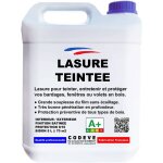 Lasure teintee - 4x5 l - codeve bois - incolore - pour la protection d'un chalet, abri, cabane, coffre ...