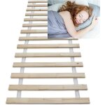 Bb - loisir - lattes sans cadre 140x200cm 14 lattes en bois massif pour soutien ferme avec sangle enroul ...