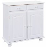 Altobuy - laurie - meuble 2 portes 2 tiroirs bois massif vernis blanc