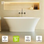 Lavaberg - baignoire �lot glit en min�ral composite blanc brillant l157l69h55 - saniz�o by