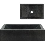 Abcrital - the living store lavabo 45x30x12 cm marbre noir brillant - lavabo en marbre - lavabo design ...
