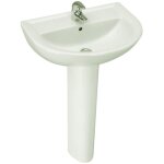 Porcher ? lavabo ulysse 60 x 47 cm ? porcelaine vitrifi�e blanche ? forme arrondie avec trop - plein ...